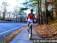 4k Msnovember shah gry Ass Prone Bone Ass Up After Bike Ride Up Skirt And Black Pussy Play On