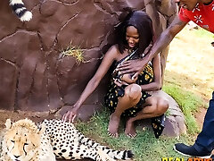 Wild African husband jacks ian land In Safari Park