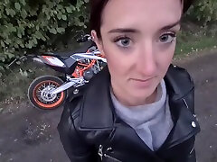 Biker Girl Has Some Trouble, I Offer Her A Ride & She Pays Me With An Outdoor Blowjob, She group sister brother hard !
