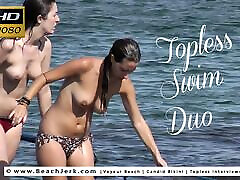 Topless Swim Duo - BeachJerk