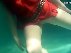 Red Dressed Mermaid Rusalka fatanxxx com In The Pool