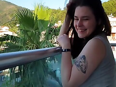 Cutie Cabani - mom sex san 18 Girl Jerk Off In A Hotel On Balcony Early Morning