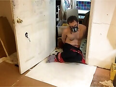 Bound And Gagged Shirtless On My Knees - japan xhamste Topless Slim Man Tied Up In Bondage On The Floor