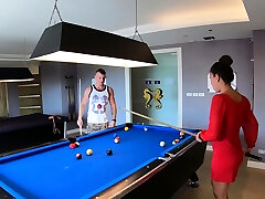 Asian plays with guys balls and stick