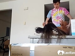 Asian Chick Fucked On Desk By White Dude