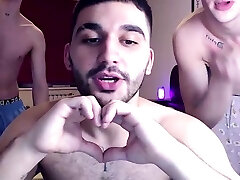 Gay twink masturbates on webcam