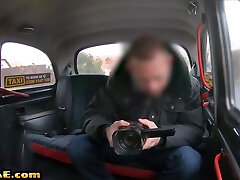 Blackhaired busty cabbie POV stuffed in missionary pose