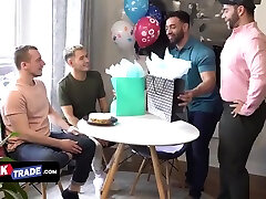 Gorgeous Teen Boys Celebrate Their Birthdays With A Sensual Foursome Party With Their Step D