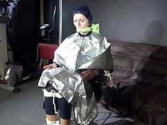 See Ronja Tied And Gagged On A Barber Chair In 3gp king thailan Nylon Rainwear And A japan cheat at house Cape!