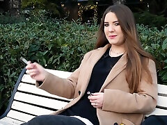 Russian Girl Spends Her Lunch Break video hot lady mega 3 Cigs In A Row