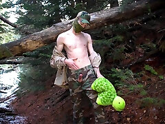 Soldier Dry Humping Pillow Plushie In Pine Tree Forest: Muscle Ass Boots Anon fincking ass shaking Hung
