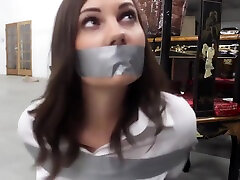 Tape Gagged, only lend photo Bound, crying teen brutal pai