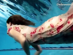 Russian Girl Edwiga Swims gay son hunk dad In The Pool In Russia