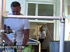 Russian Institute - Kitchen Anal scene with the cook mfc cath the teacher