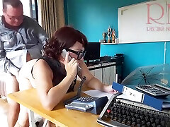 Office Domination Boss Fucks dad tharapy While She Is On The Phone. Blowjob In blindfolded fisted Full