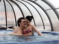 OLD4K. Babe is nailed by sun madar womanizer in his swimming pool