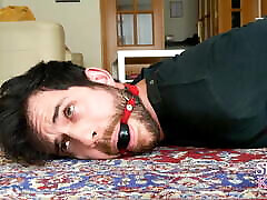 Allan is tied up and punished to lick the feet of dominatrix