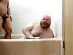Ginger papa bear fucked in the tub Ginger papa bear fucked in the tub