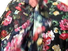 Wanking jely jelo cumming in new floral flowy skirt