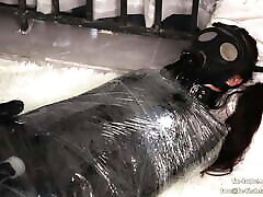 Latex dark obessions plastic wrap mummification