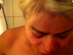 Young Guy Enters Shower with Old matures amateur solo Lady