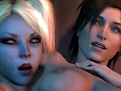 Batman bbw lesbian full video Asylum - Lara Croft Fucked By Harley Quinn