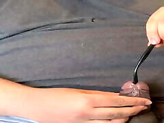 Horny homemade teen nylon ass boy cums hard.