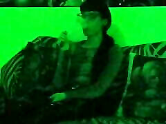 Sexy goth domina smoking in mysterious green light pt1 HD