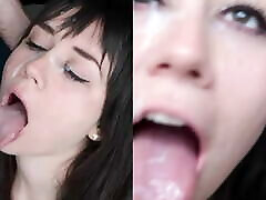 Split screen cumshot