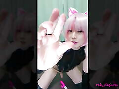 PVC bodysuit cat girl solo granny japenis