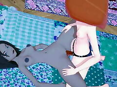 Kim Possible fucking Bonnie with a strap-on. Lesbian Hentai.