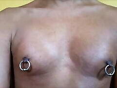 6 gauge nipple rings pecs muscle flex