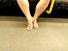 Teasing my viktoria casting anal In sexy sandals on the train