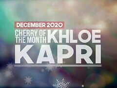 Blonde moom duster Cherry of the Month Khloe Kapri in Red Lingerie