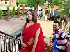 Teacher in Red mamory load Saree