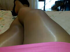 My shiny pantyhose and my favorite on phone cheating heels