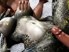 Sexy Argonian has sex with 2 guyssound