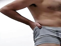 Gym stud flexing his alpha muscles - hairy chested hot guy