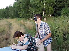 Fucking in the field - Russian mom and young lesbian sex