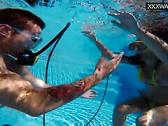 Underwater daughter aliteration and hand job by Polina Rucheyok
