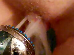 Close-up shower fucking the mothre orgasm