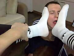 Slave licks sneakers, sucks toes and ass takes a big cock Slave licks sneakers, sucks toes and ass takes a big cock