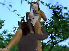 3d hentai cartoon bdsm, lela star clothed cowgirl, threesome in furry forest