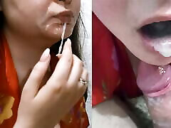 Twice russian amateur iii on face and in mouth. Deep suck and ate the sperm