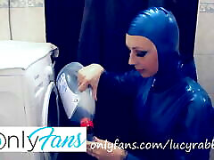 Laundry day! I filled my washing machine dressed in latex
