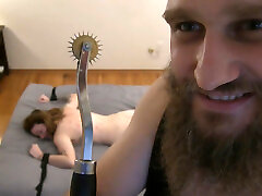Sadistic Master Tortures His show playboy With A Wartenberg Wheel!