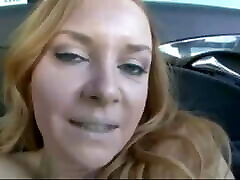 Amazing Redhead bloody anal porn Fucked on the Backseat