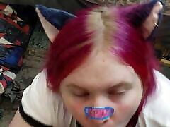 Cute Catgirl BBW hidden cam fuck stepmom Gets Cumshot from BBC Shemale POV