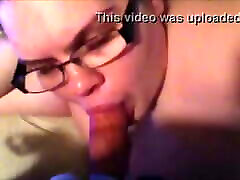 Nerdy Teen Sucking Guy’s Dick Letting Him Cum In Her Mouth