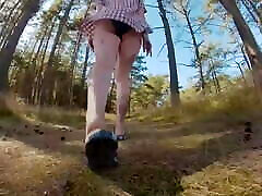Hairy bangladesi prostitue Redhead Pissing in Forest – public peeing